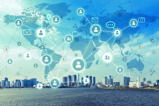 Social networking service concept.